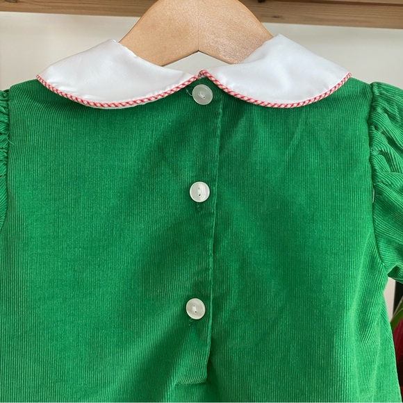Claire and Charlie Green Corduroy Christmas Candy Cane Appliqué Dress 2t - Picture 11 of 15